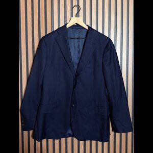 Proper Cloth Suit Jacket 52R Men’s Blue Navy 2 Button Blazer 100% Wool